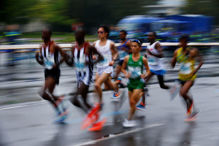 Athletics - Berlin Marathon - Berlin, Germany - September 24, 2017 General view during the race REUTERS/Hannibal Hanschke