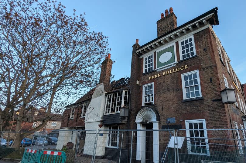 The remains of the Burn Bullock pub