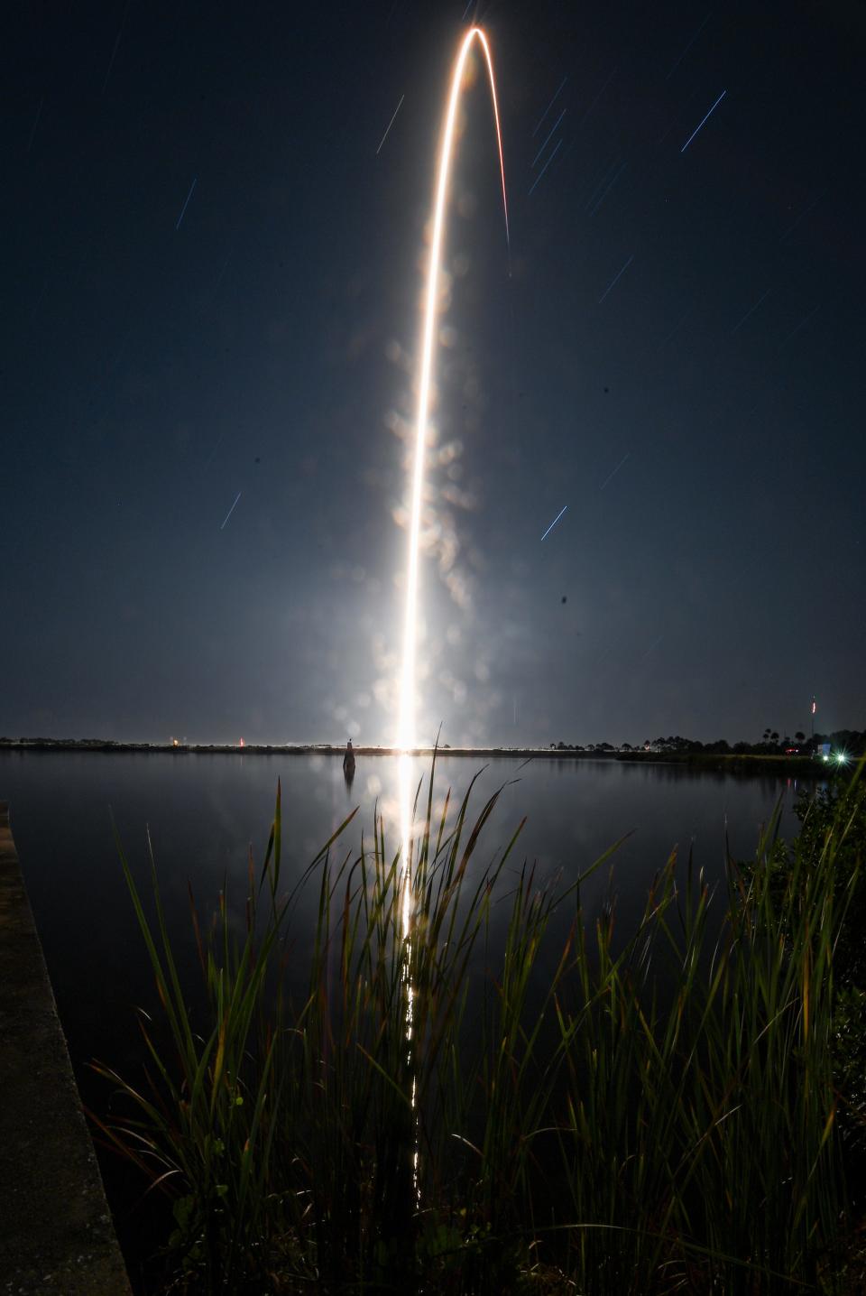 A SpaceX Falcon 9 rocket lifts off early Wednesday morning from Cape Canaveral Space Force Station.