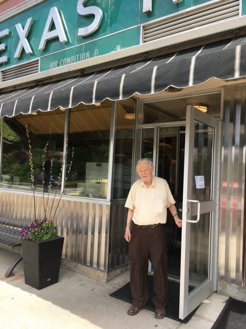 V Perry Carter, pictured outside the Texas Hot Restaurant in Wellsville, donated 293 acres on Bliven Hill Road in Amity to the Allegany County Area Foundation. The land was then sold, turning into a gift of $974,000.