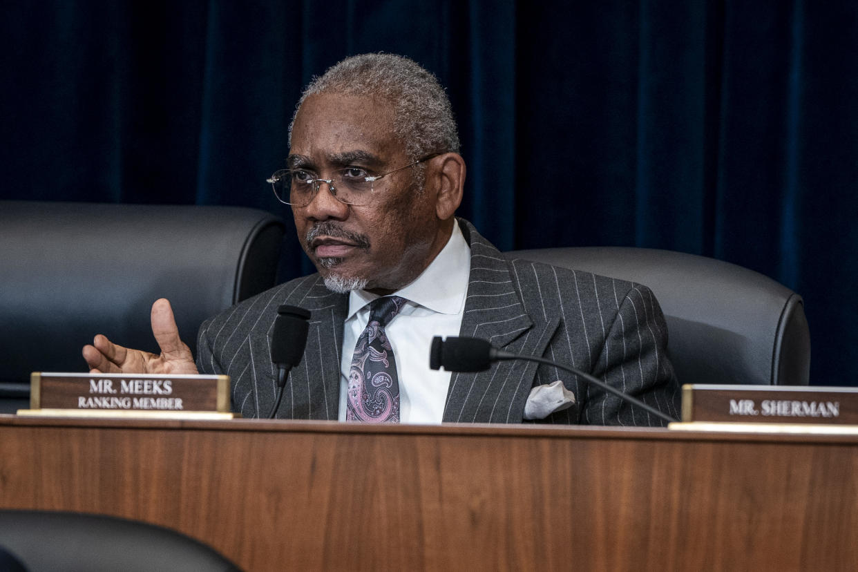 Rep. Gregory Meeks (D-N.Y.), the ranking Democrat on the House Foreign Affairs Committee, speaks at a hearing on Capitol Hill in Washington on March 19, 2024. (Haiyun Jiang/The New York Times)