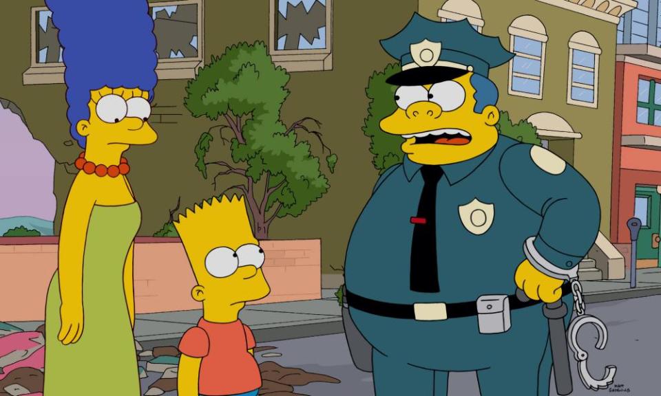 Chief concern ... Marge Simpson, Bart Simpson and Clancy Wiggum.