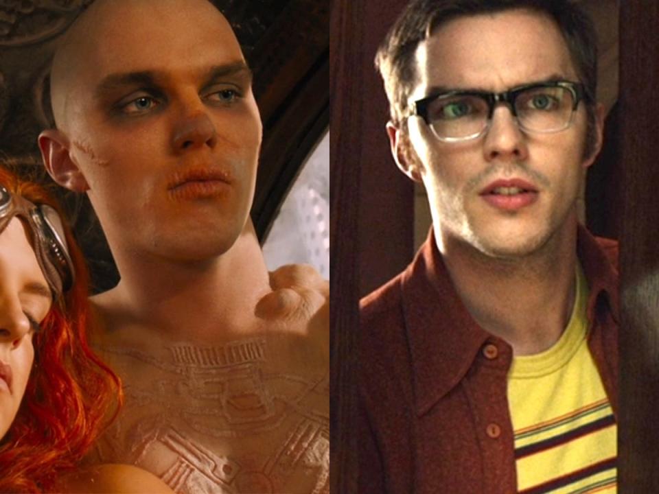 On the left: Nicholas Hoult as Nux in "Mad Max: Fury Road." On the right: Hoult as Hank McCoy in "X-Men: Days of Future Past."
