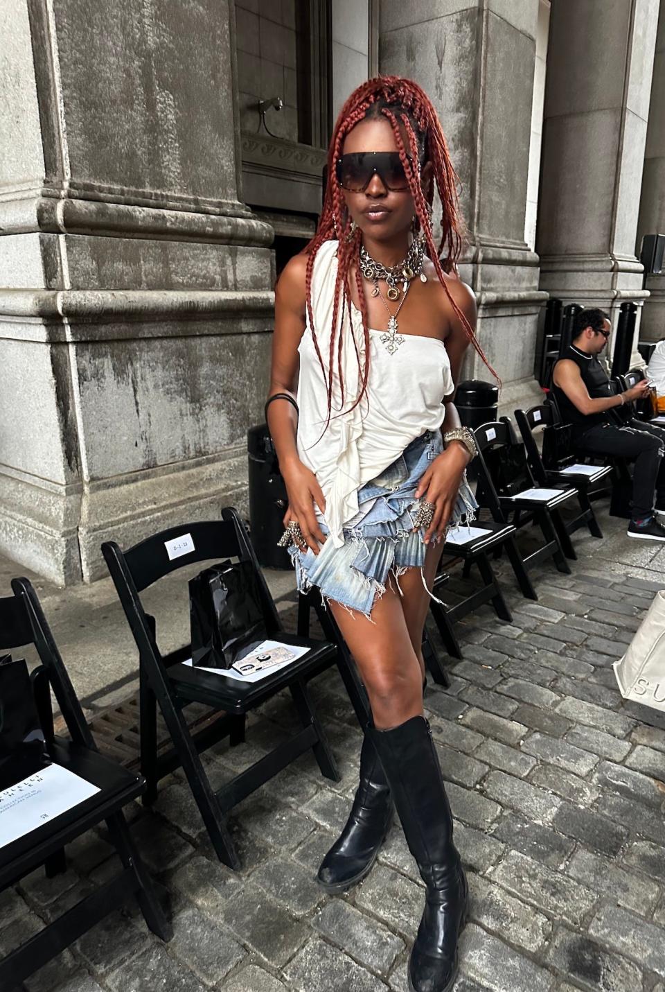 Odera Nkem-Mmekam attends the Cucculelli Shaheen show during New York Fashion Week on September 9, 2023.