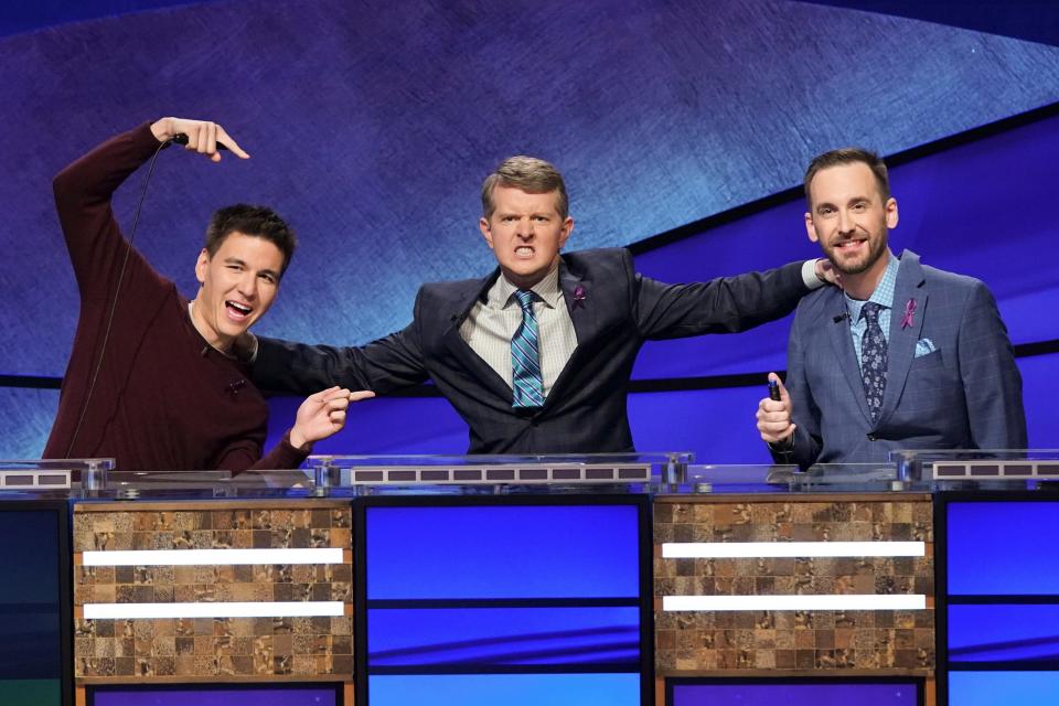 James Holzhauer, Ken Jennings, and Brad Rutter on "Jeopardy!"