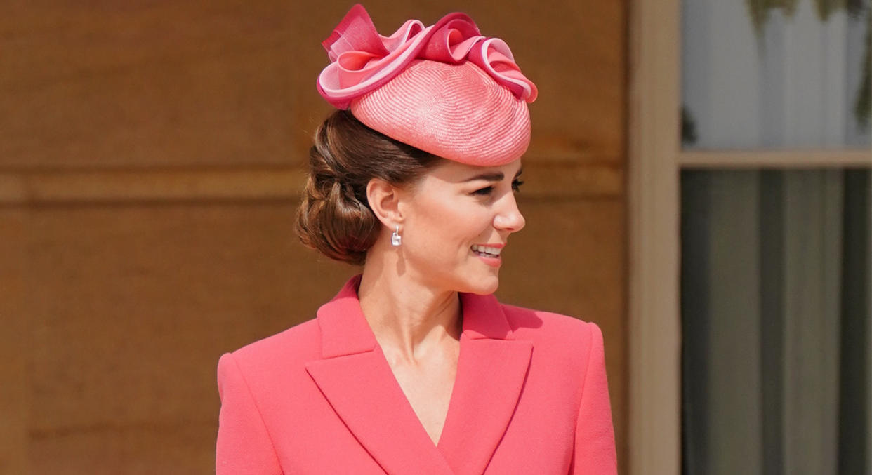 The Duchess of Cambridge stood in for the Queen to host the Royal Garden Party in Buckingham Palace on Wednesday. (PA)