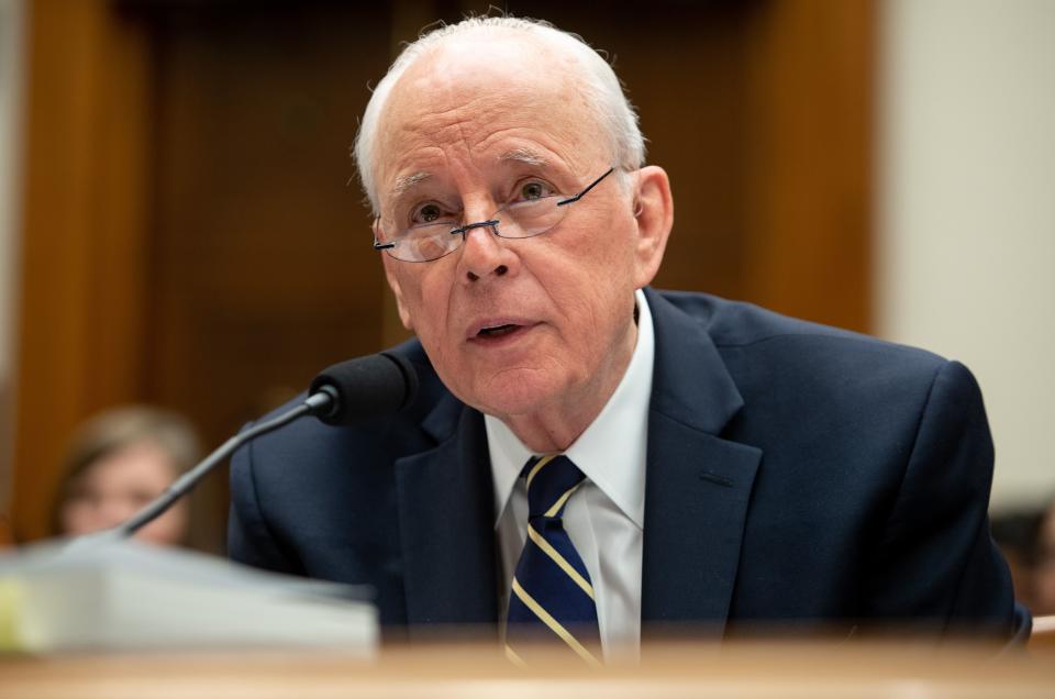 Former White House Counsel John Dean testifies on Capitol Hill regarding President Trump's alleged obstruction crimes. Washington DC,June 10, 2019.