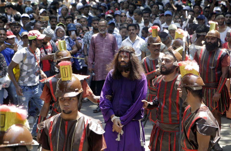 A man portrays Jesus in Mumbai, India, on April 19, 2019. (Rajanish Kakade / ASSOCIATED PRESS)