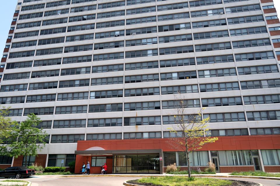 This is the Richard G. Lugar Tower Wednesday, May 11, 2022 at 901 Fort Wayne Ave. in Indianapolis. The federally-funded Indianapolis Housing Agency apartment building is showing signs of the agency's mismanagement.