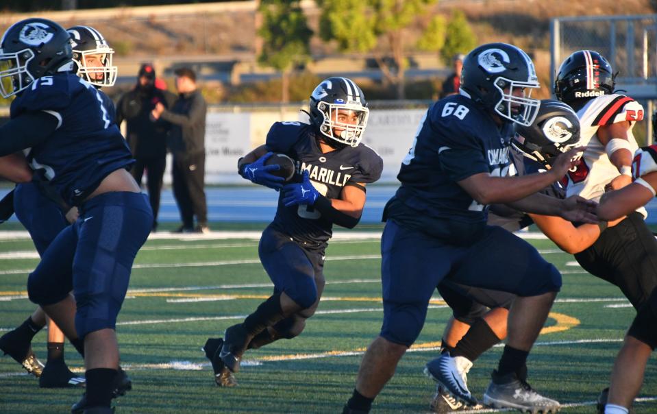 Running back Nathaniel Madrigal has scored nine times to lead the Camarillo offense.
