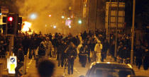 Inner Liverpool was hit by rioting Monday night in 'copycat' attacks.