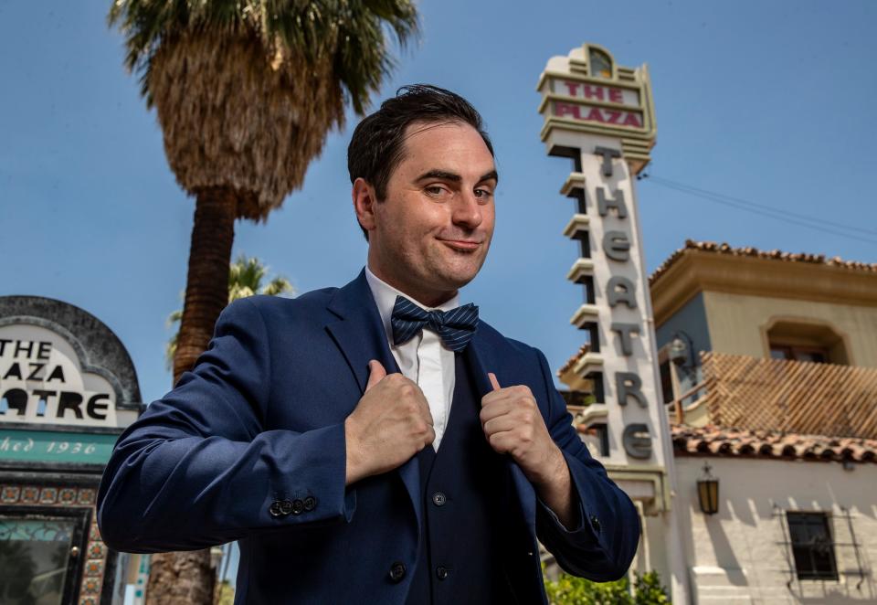 Actor Erik Scott Romney poses for a photo at the The Plaza Theatre in Palm Springs, Calif., Saturday, June 17, 2023. 