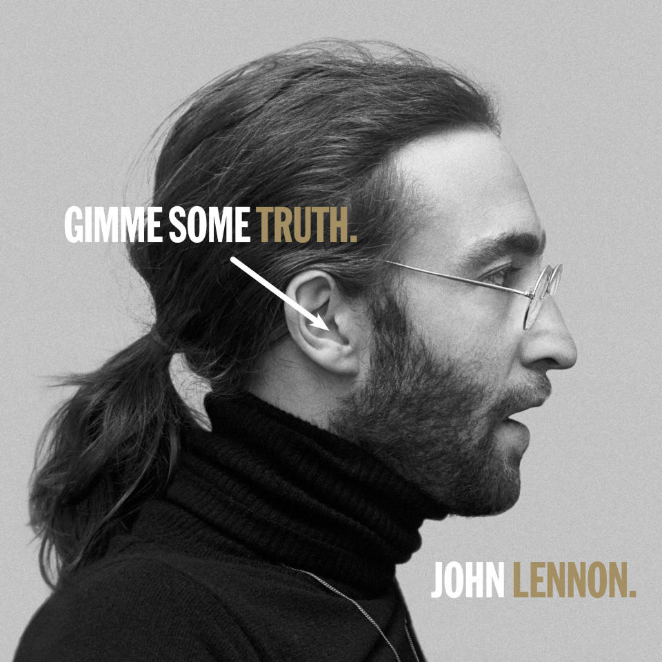 This image released by Yoko Ono Lennon and UMe shows "Gimme Some Truth" by John Lennon. The album will be released Friday, on what would have been John Lennon’s 80th birthday, (Yoko Ono Lennon and UMe via AP)