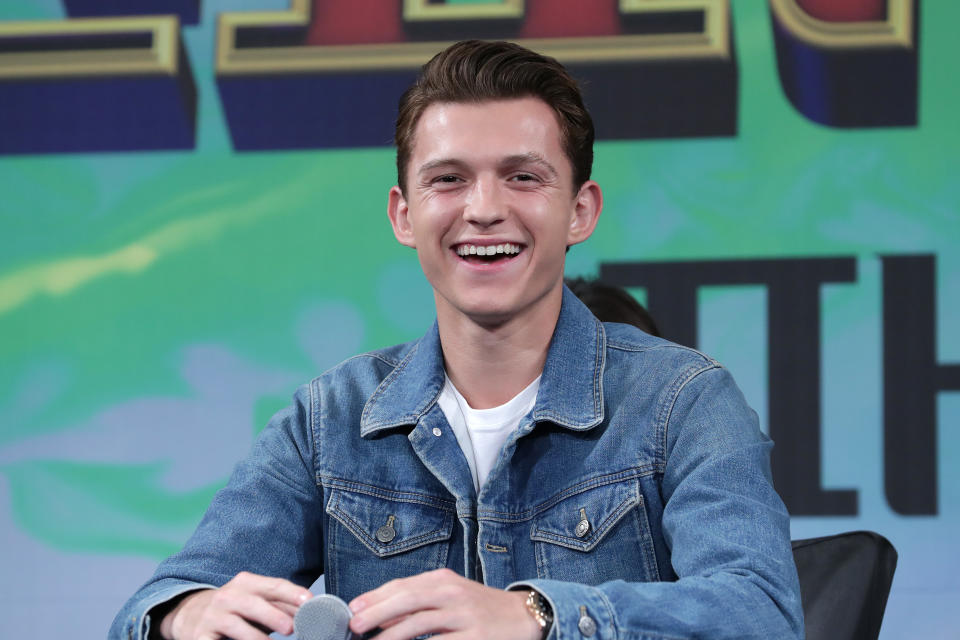 Tom Holland attends a press conference for 'Spider-Man: Far From Home' on July 01, 2019. (Photo by Han Myung-Gu/WireImage)