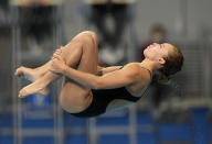 Hailey Hernandez of the United States' competes in women's diving 3m springboard semifinal at the Tokyo Aquatics Centre at the 2020 Summer Olympics, Saturday, July 31, 2021, in Tokyo, Japan. (AP Photo/Dmitri Lovetsky)