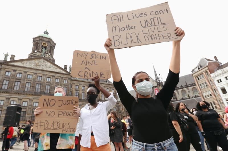 Protest against the death of George Floyd, in Amsterdam