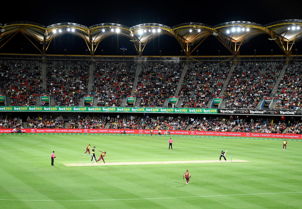 Metricon Stadium, pictured here during game one of the T20 International series between Australia and the West Indies. 