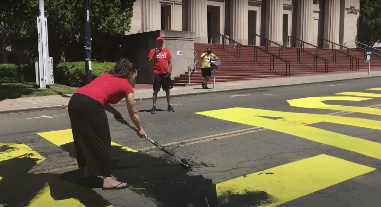 blm mural vandalized hate crime