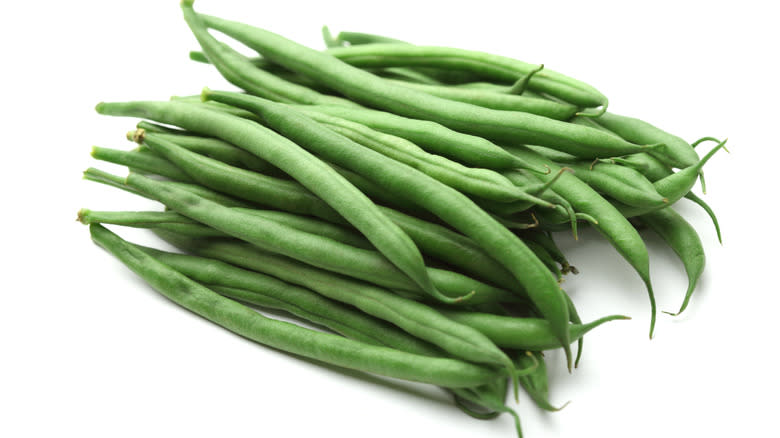 Pile of fresh green beans