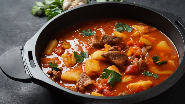 Dish of beef stew