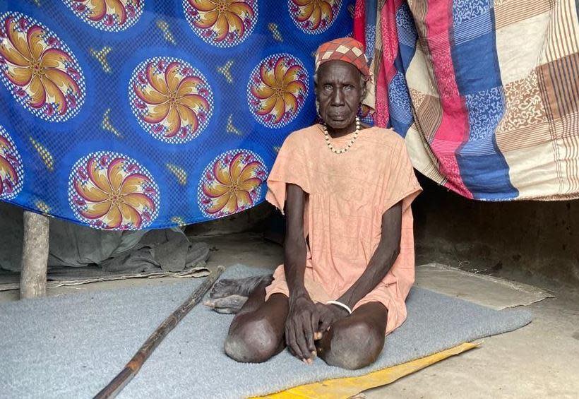 Nyakong Chang, Nyabany Kong's mother-in-law, doesn't know how old she is, but she knows she's never been so hungry in her life. CBS News met her in central South Sudan's Jonglei state, where the family has sought refuge from the floods in their home region to the north. 