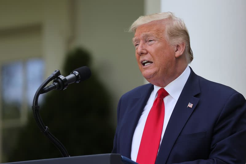 U.S. President Trump hosts Rose Garden event on treating diabetes at the White House during coronavirus disease (COVID-19) outbreak in Washington