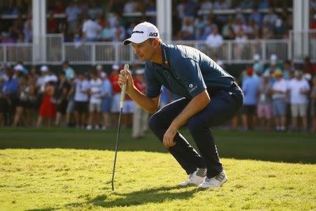 Sep 21, 2018; Atlanta, GA, USA; Justin Rose on the 15th green during the second round of the Tour Championship golf tournament at East Lake Golf Club. Mandatory Credit: Butch Dill-USA TODAY Sports