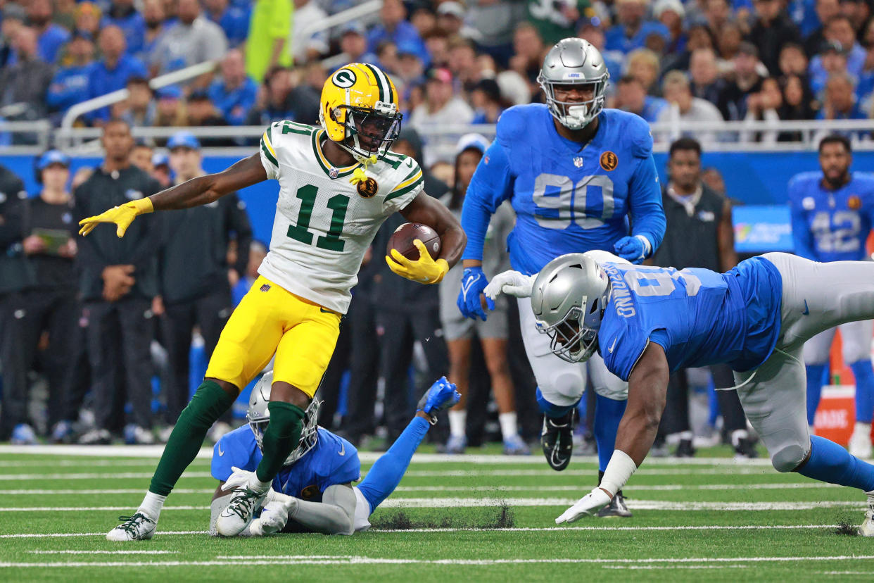 Green Bay Packers wide receiver Jayden Reed (11) . (Photo by Jorge Lemus/NurPhoto via Getty Images)