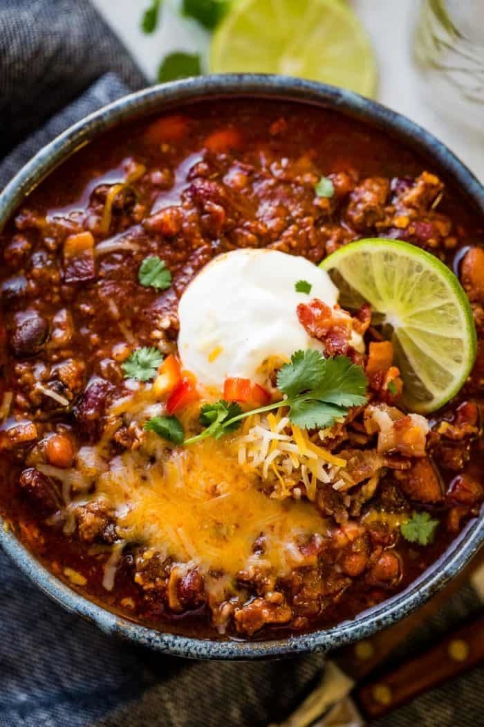 <strong>Get the <a href="https://ohsweetbasil.com/instant-pot-award-winning-chili-recipe/" target="_blank">Award Winning Instant Pot Chili </a>recipe from Oh Sweet Basil</strong>