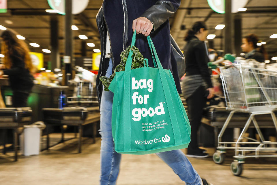 Man's outrage over reusable bag charge at Woolworths