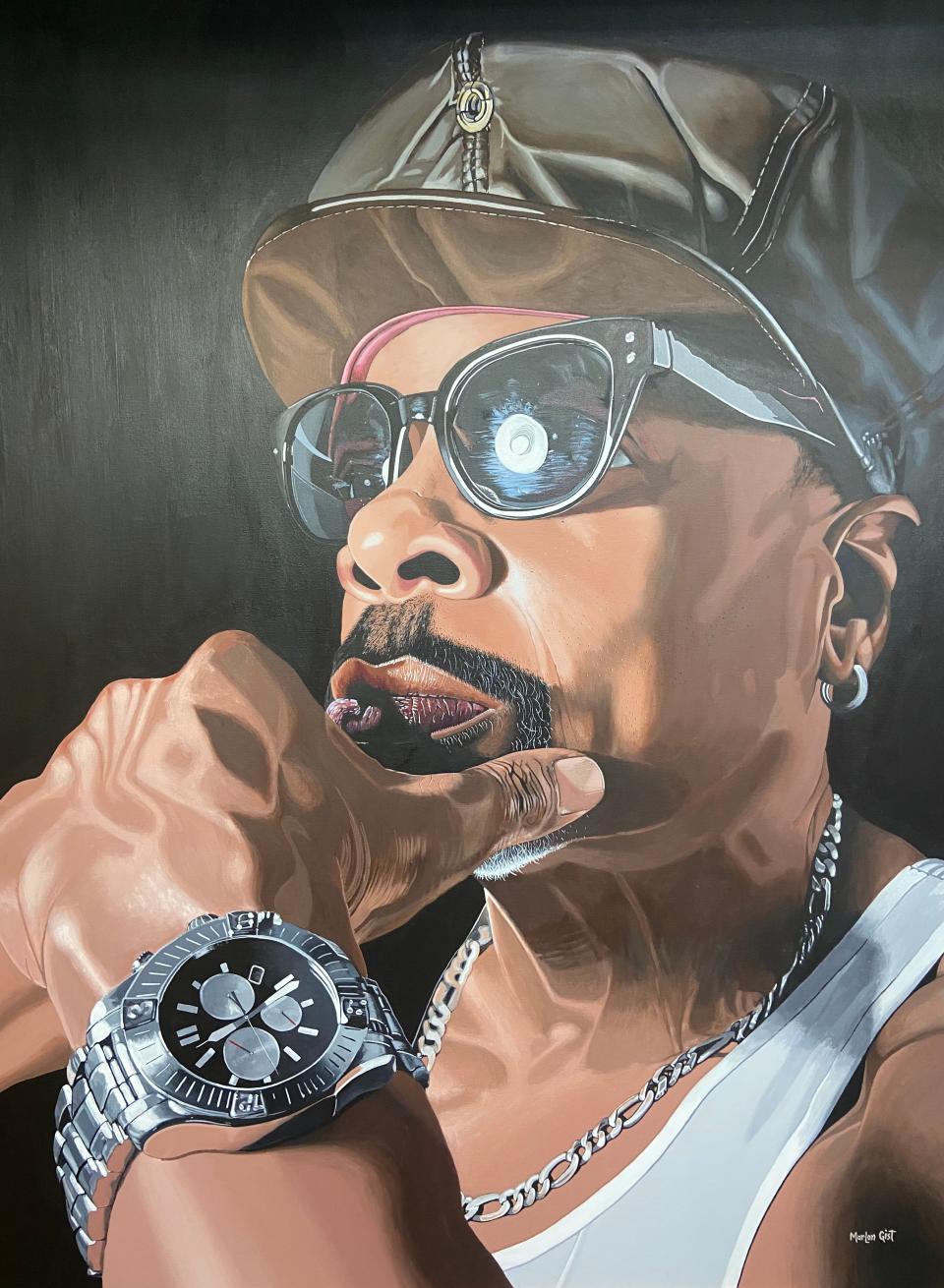 A self-portrait by Marlon Gist whose work will be featured at the Pittsburgh International Airport.