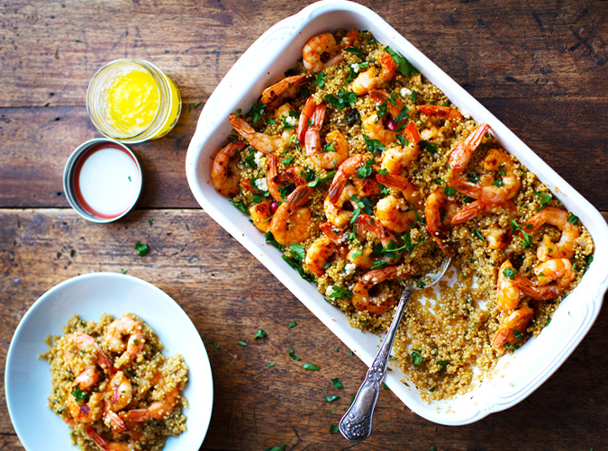 Garlic Butter Shrimp Quinoa