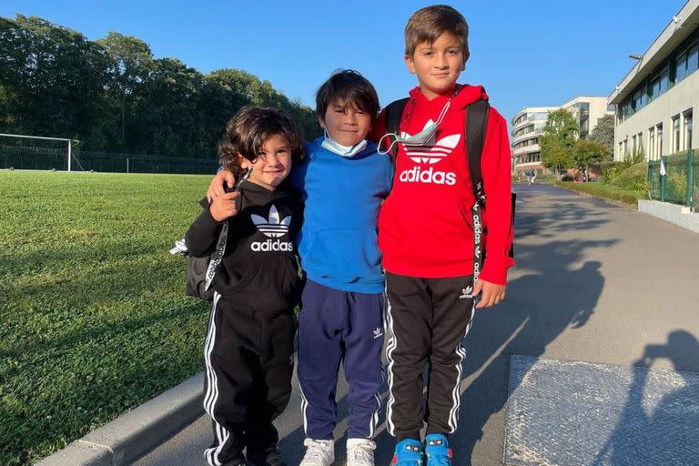 Thiago, Mateo y Ciro Messi empezaron un nuevo ciclo lectivo; esta vez, en París