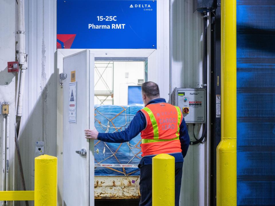 Inside the cooler at Delta's Atlanta hub.