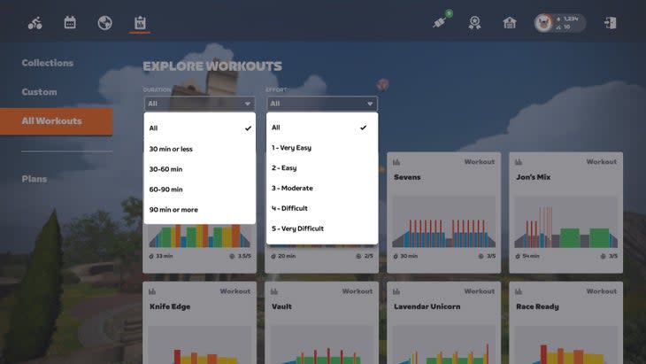 <span class="article__caption">Zwift has introduced numerical difficulty settings and search by workout length.</span>