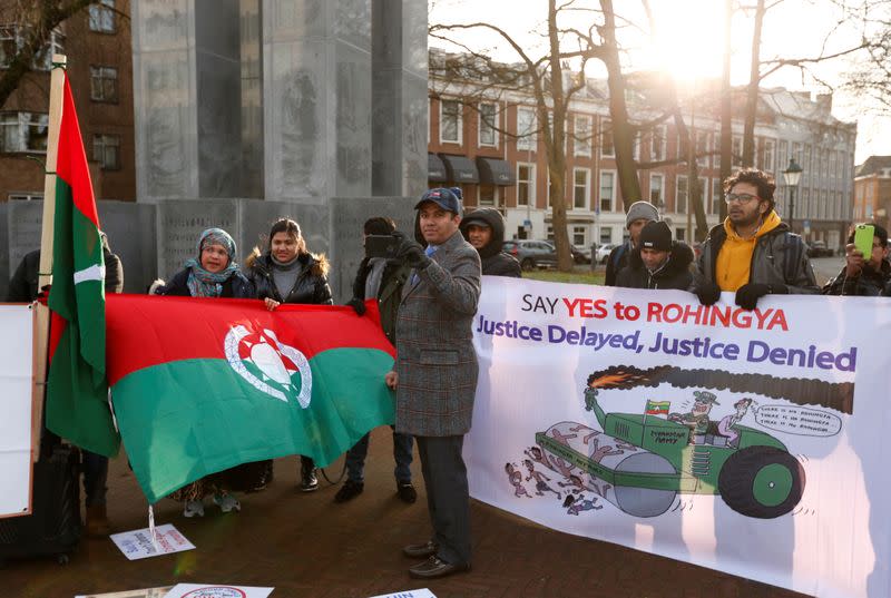 Protest outside the International Court of Justice in The Hague