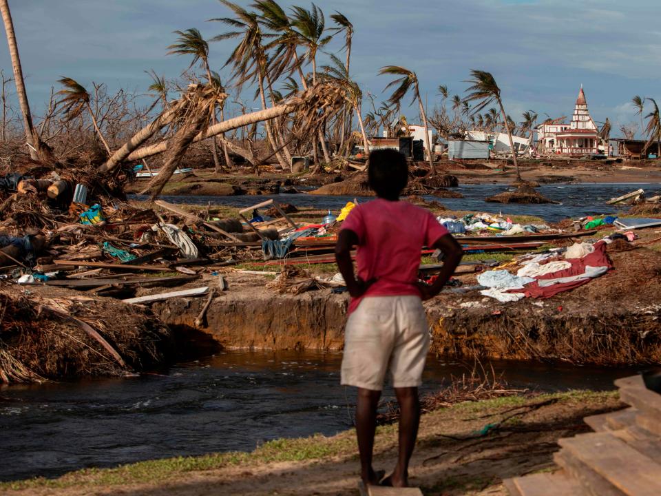 <p>The aftermath: damage wrought by Hurricanes Eta and Iota in Nicaragua in November last year</p> (AFP via Getty Images)