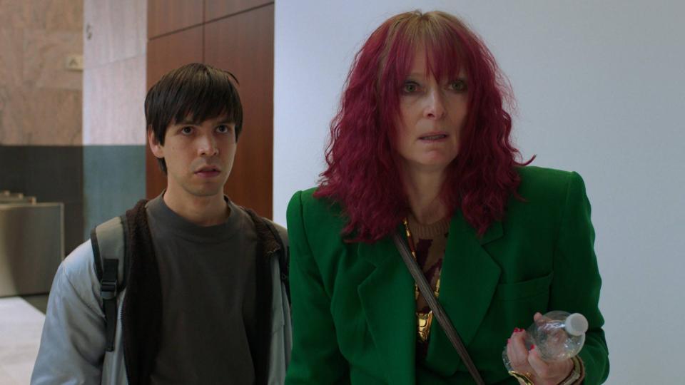 Julio Torres and Tilda Swinton star in "Problemista."