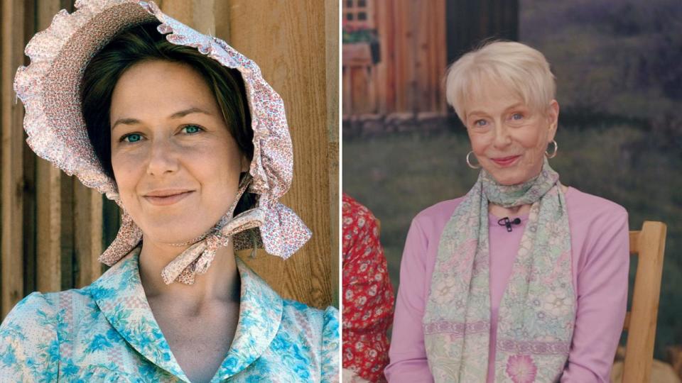 PHOTO: Karen Grassle on 'Little House on the Prairie,' left, and Karen Grassle, March 21, 2024 on 'Good Morning America.' (Getty Images/ABC News)