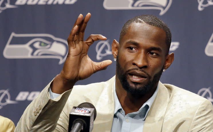 Ricardo Lockette as his retirement press conference (AP)