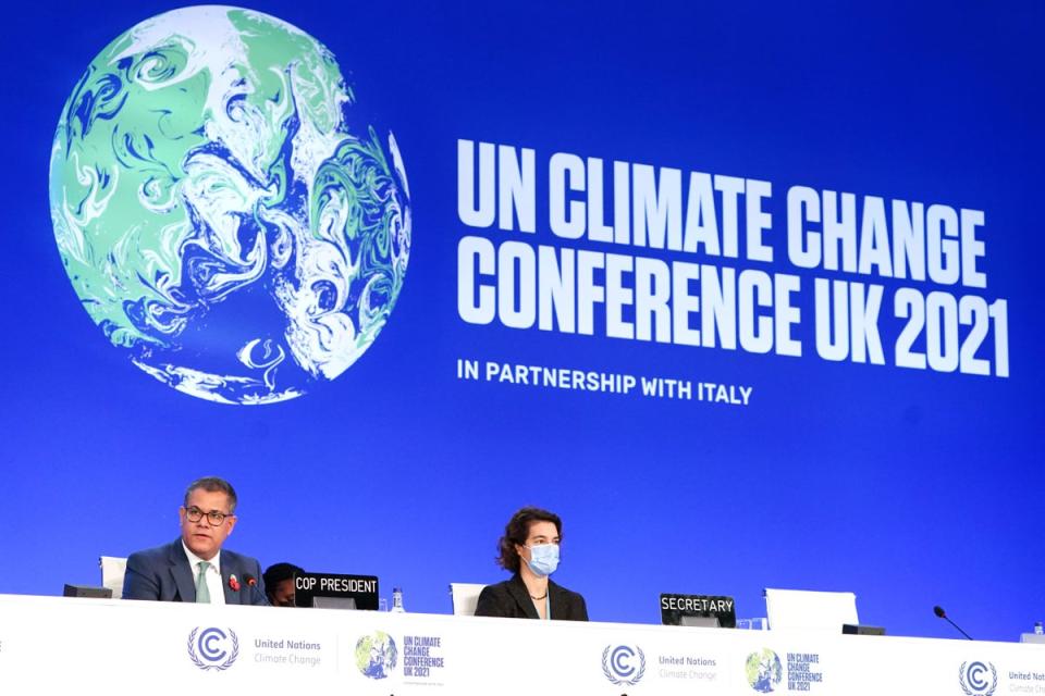 Cop26 took place in Glasgow last year (Jane Barlow/PA) (PA Wire)