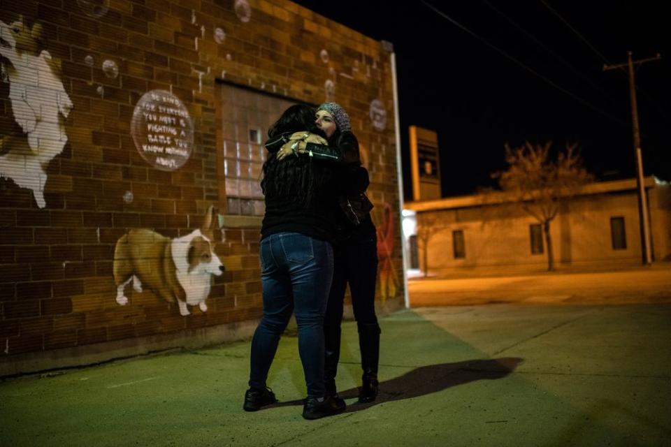 Lazenko with Jae, who was lured to Williston by an abusive boyfriend before turning to prostitution | Lynsey Addario for TIME