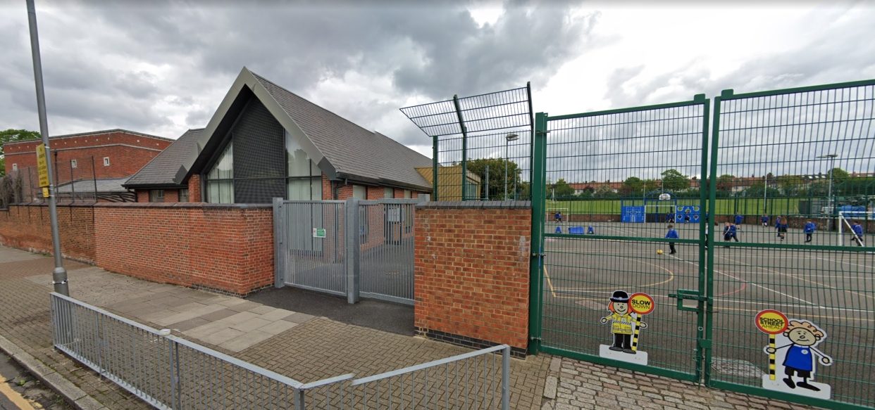 The crash happened at school pick up time outside Beatrix Potter Primary School. (Google)