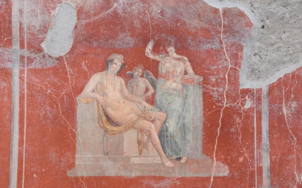 The inscription and frescoes came to light during a new phase of excavations at Pompeii - Pompeii