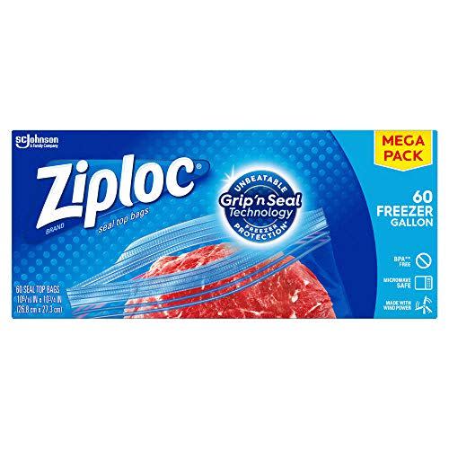 Ziploc Quart Food Kitchen Storage Bags Grip'n Seal Technology 72 Count  BPA Free