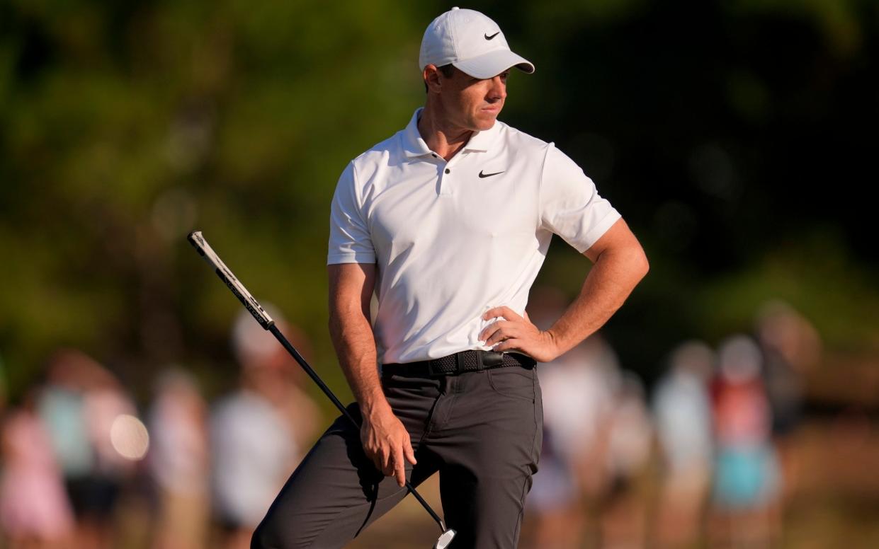 Rory McIlroy, of Northern Ireland, waits to play on the 10th hole during the second round of the U.S. Open golf tournament