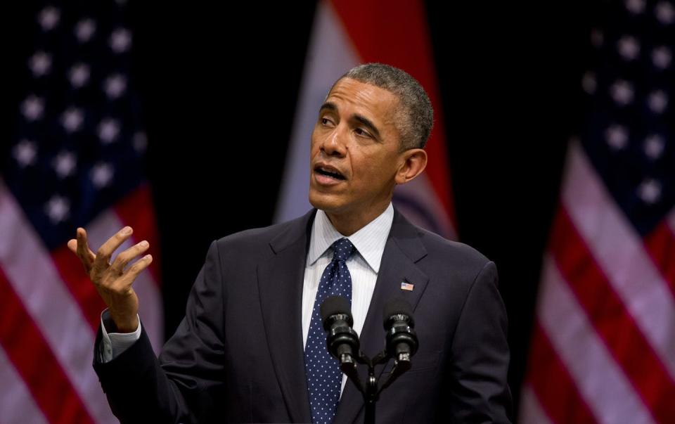 <span class="caption">President Barack Obama during his second visit to India in 2015.</span> <span class="attribution"><a class="link " href="http://www.apimages.com/metadata/Index/APTOPIX-India-US-Obama/dc7fc29d076149dc91a6293b9213f988/31/0" rel="nofollow noopener" target="_blank" data-ylk="slk:AP Photo/Saurabh Das;elm:context_link;itc:0;sec:content-canvas">AP Photo/Saurabh Das</a></span>