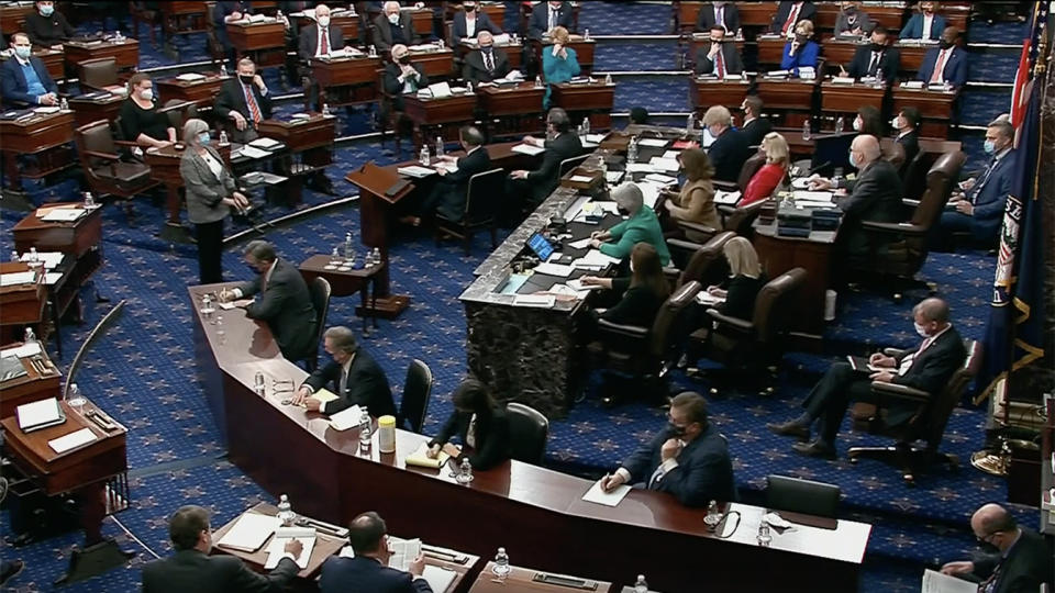 U.S. Senate votes during former President Donald Trump's second impeachment trial. (Reuters Video)