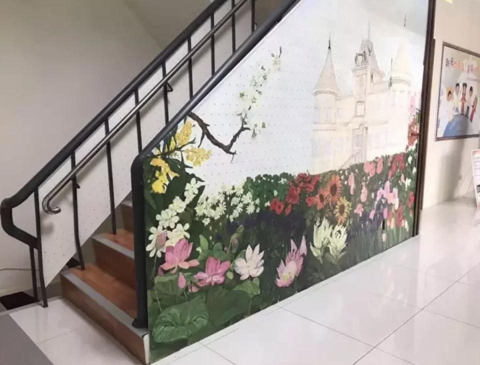 ▲這幅創作出自越南籍台南大學學生高冰雪之手，美麗的壁畫讓人驚嘆。 （圖／移民署提供）
