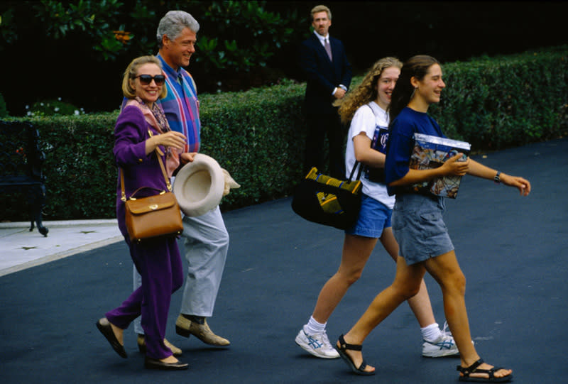 Hillary Clinton in her camp clothes on August 8, 1994